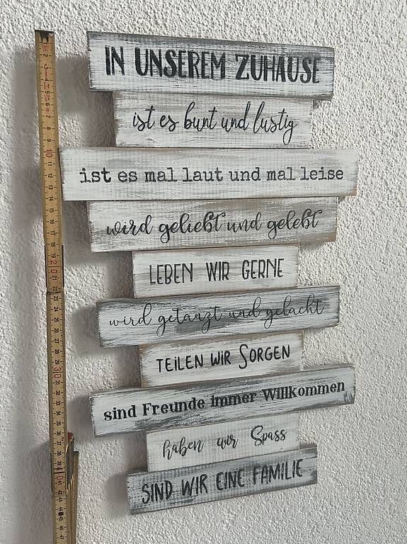 Tutte le decorazioni: Holzschild mit Familienregeln – Usato da Bremgarten b. Bern venduto da m-stalder80 1