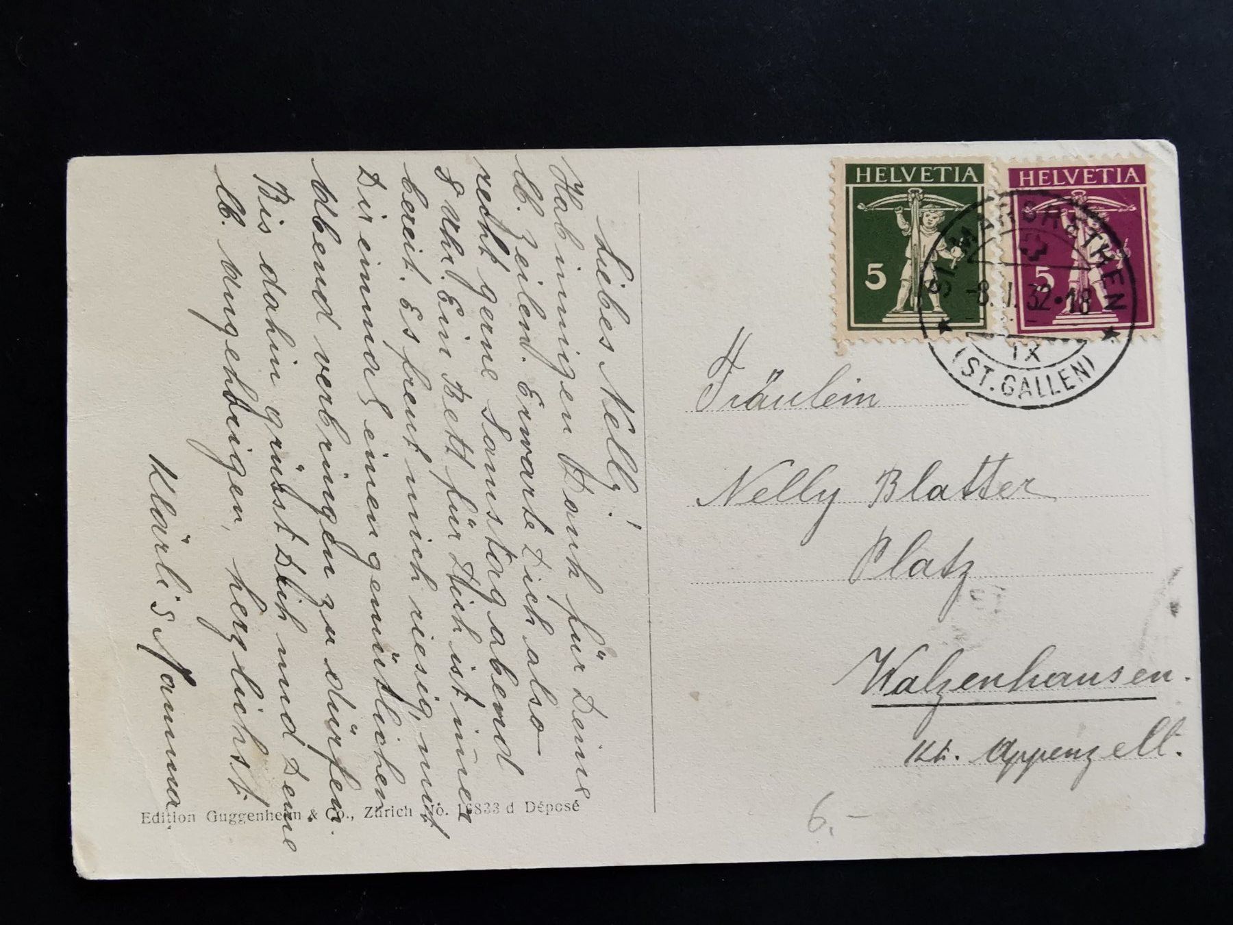 Cartoline postali: St. Margrethen   Bahnhof   Ansichtskarte  Rheintal  1932 – Usato da Rheineck venduto da kat_7gld 1