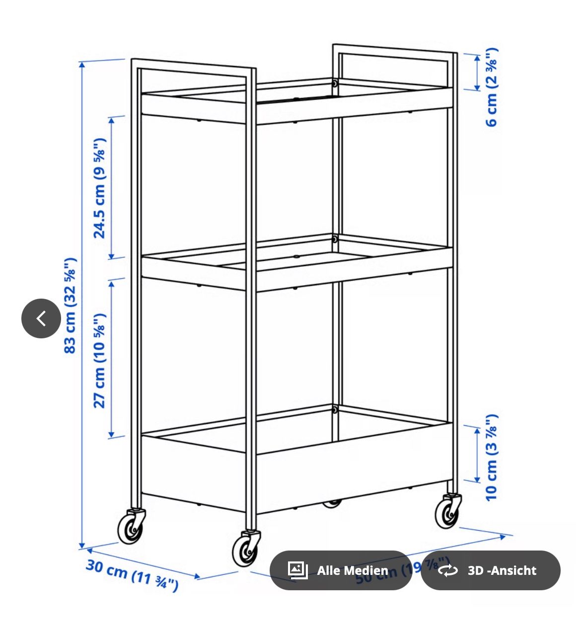 Ikea Banconi: IKEA Nissfors rolling card side table – Usato da Lausanne venduto da lin_5wsd 1