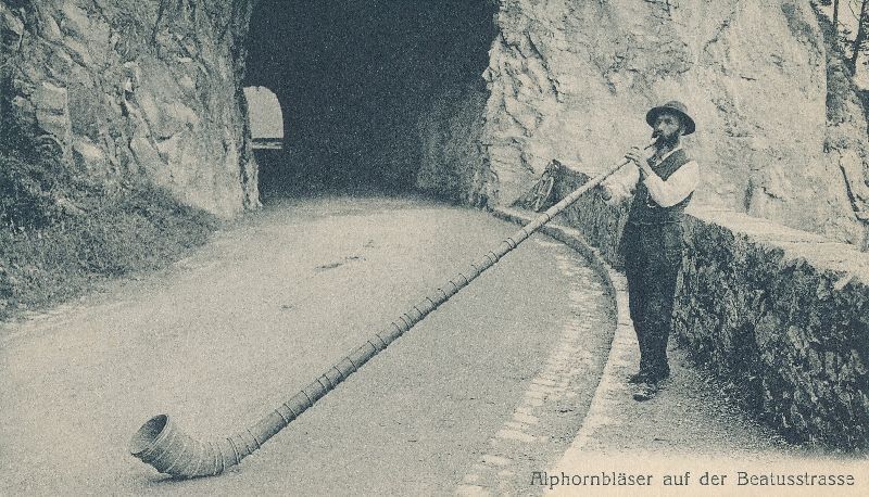Cartoline postali: Beatusstrasse - Alphornbläser + c1910 – Usato da Emmenbrücke venduto da teestube