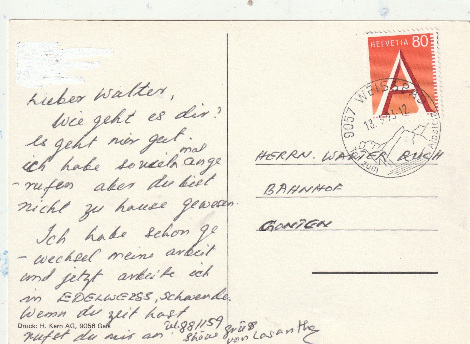Cartoline postali: Gasthaus  Appenzell – Usato da Lumbrein venduto da made02 1