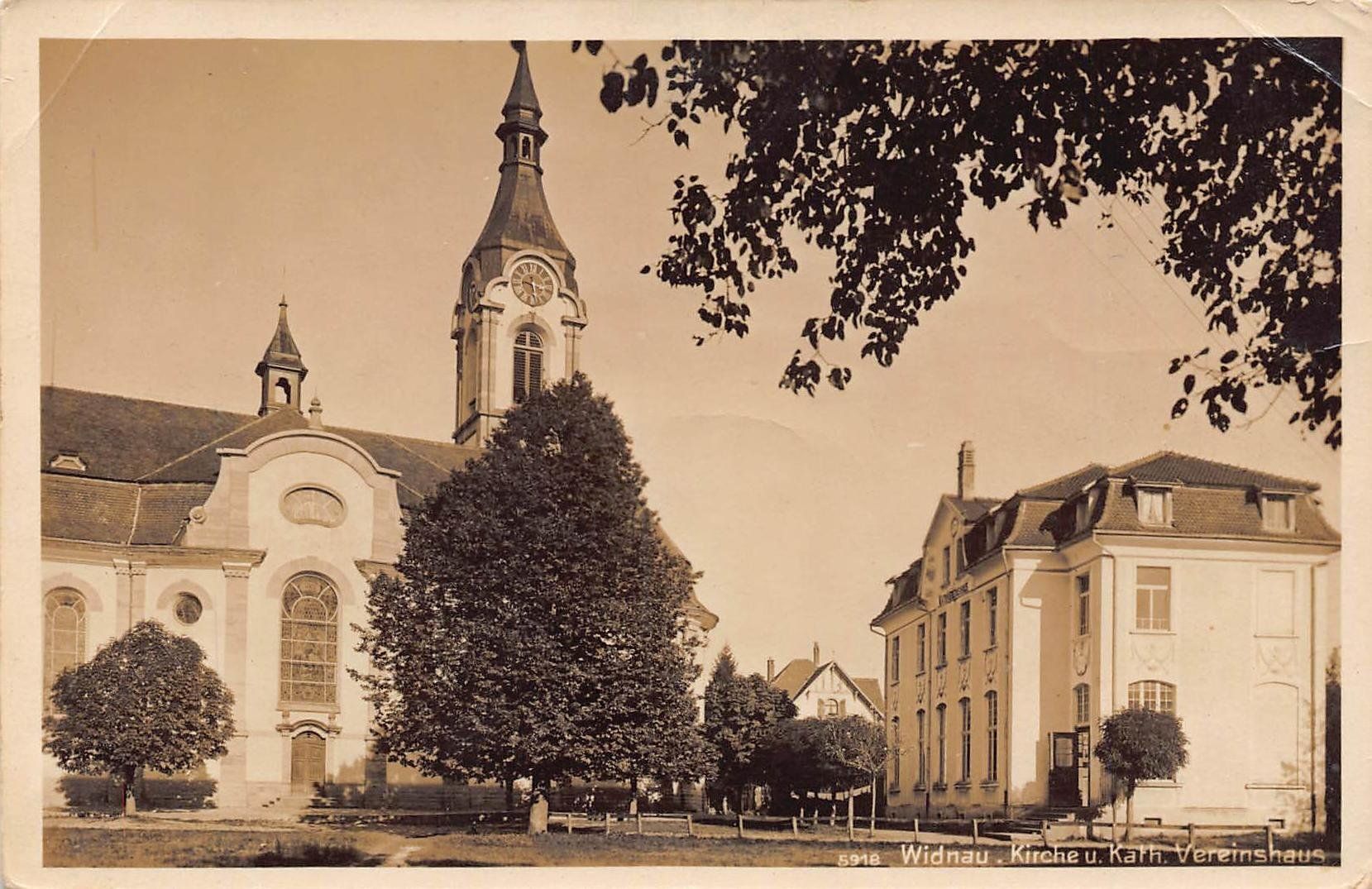 Cartoline postali: Widnau Kirche und Schulhaus – Usato da Bichelsee venduto da Gloeckner