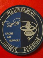 Polizei abzeichen Badge Drohne Support Genève Pvc Klett neu