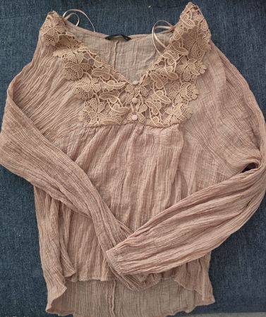 ZARA Bluse Gr. S Spitze Frühling Sommer luftig leicht 🌸