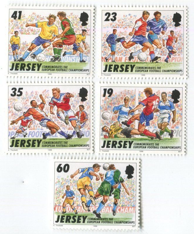 Alle Briefmarken: Briefmarken "Fussball". Jersey – Neu und originalverpackt aus Basel von Butsch5
