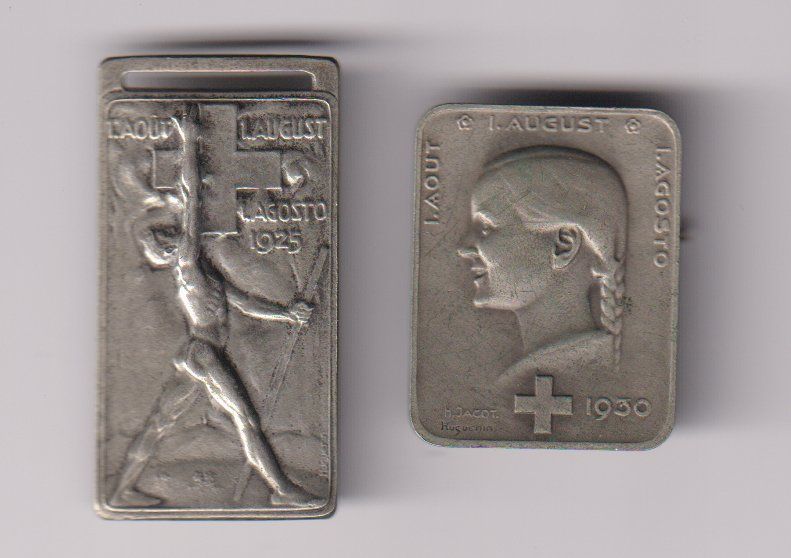 Medaglie: 1. August Abzeichen 1925 + 1930 – Usato da Eschlikon TG venduto da PhilCon