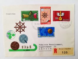 illustr. R - FDC  kpl. Satz Werbemarken 1954, BERN 15.III.54
