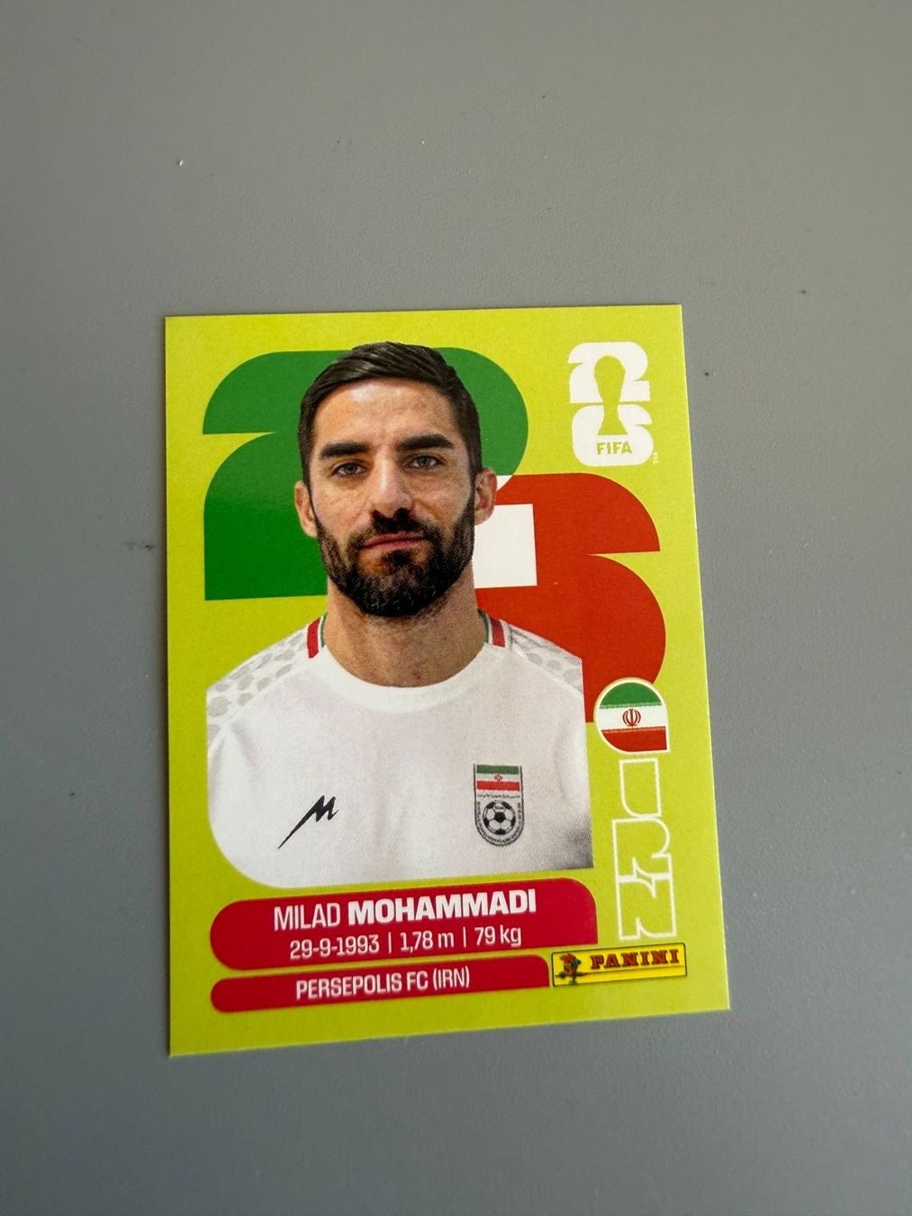 Panini Sammelbilder & Trading cards: Panini Milad Mohammadi IRN5 – Gebraucht aus Liebefeld von Ronaldo-1996