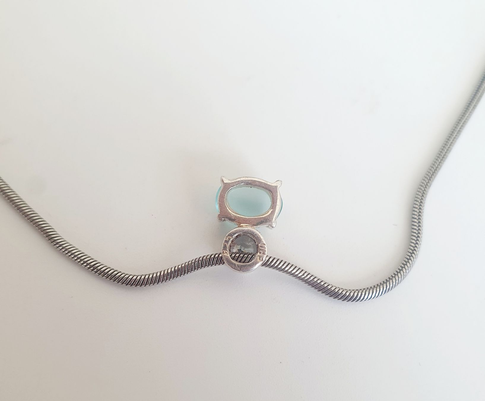 Ketten: Silberkette mit hellblauem Stein Anhänger,  925 silber – Gebraucht aus Kreuzlingen von Wunderkiste123 5