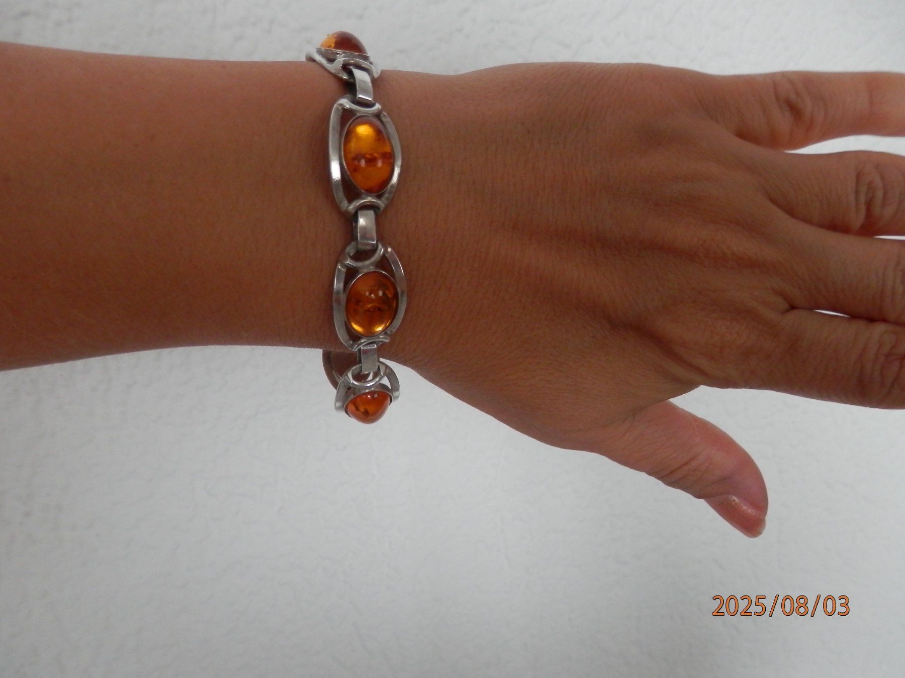 Armbänder & -reifen: 925 Silber-Armband mit 6 Bernsteine,16.7 Gr. – Gebraucht aus Grenchen von Elenka 7