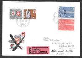 Exprès FDC Serie 332 - 333 ET 15.7.1957 Zusatzfrankatur