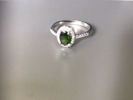 Cromium Diopside Silber Ring