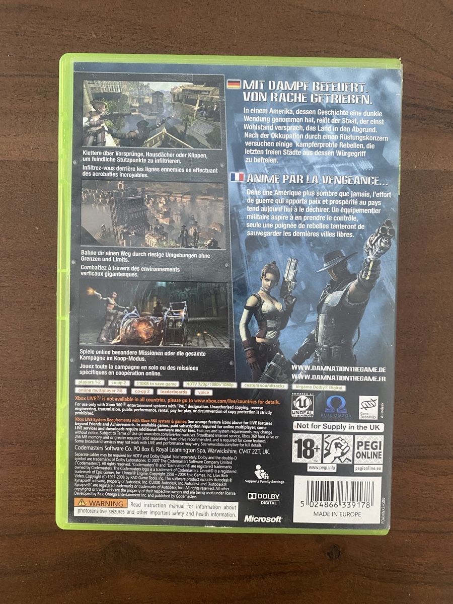 Microsoft Giochi: Damnation für Xbox 360 – Usato da Thunstetten venduto da Virus_33 2