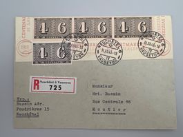 1943 100J Schw. Postmarken Einge. Brief W15+258 Letzter Tag