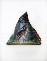 Hirsch Malerei auf Holz