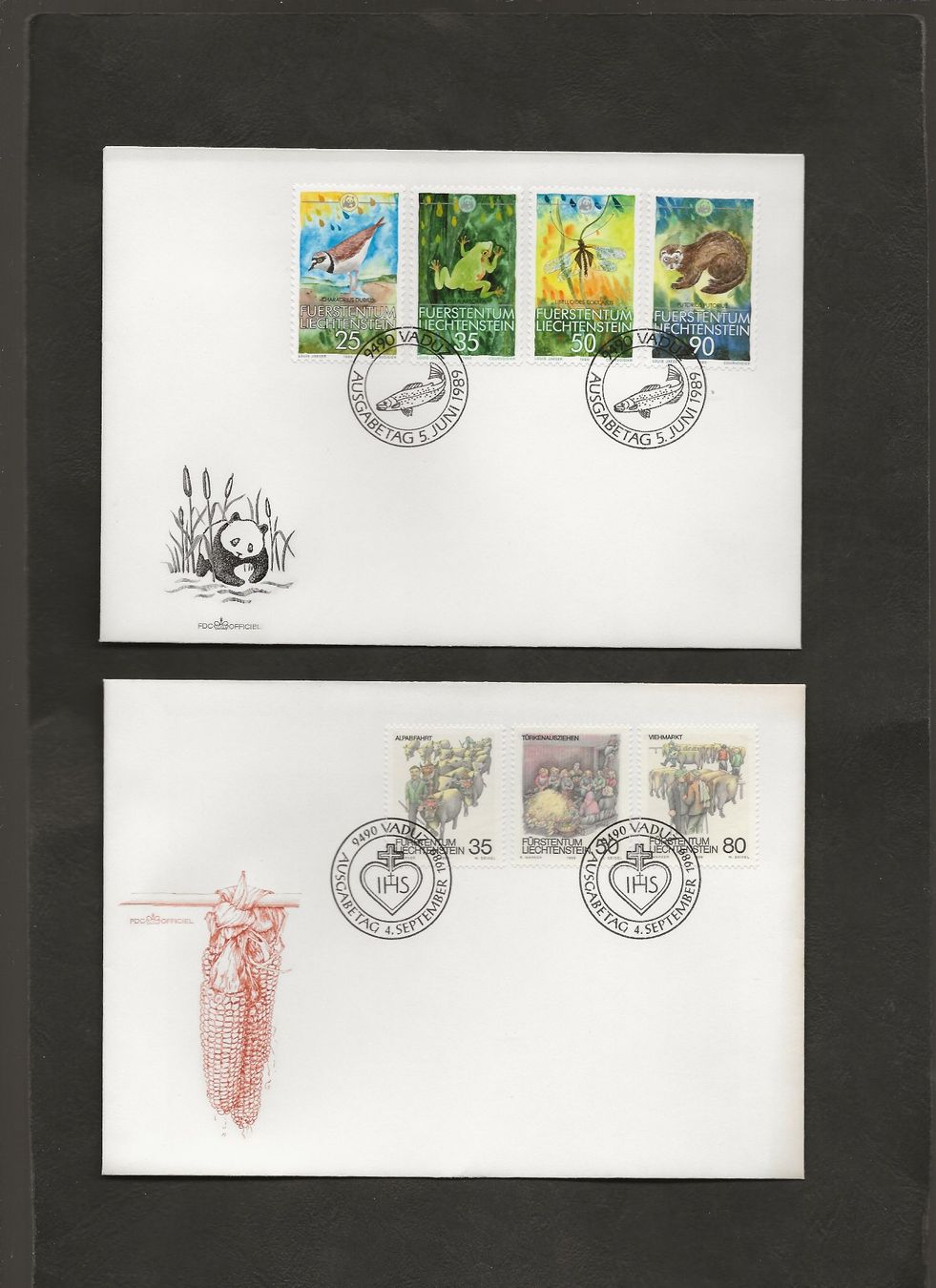 Tutti i francobolli: 16 FDC Liechtenstein 1987 bis 1989 – Usato da Au ZH venduto da xelagreb01 8