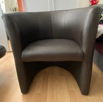 2x Cocktailsessel Loungesessel Taupe Kunstleder, Top Zustand