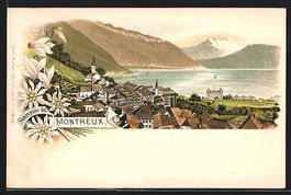 Litho Montreux, Totalansicht aus der Vog