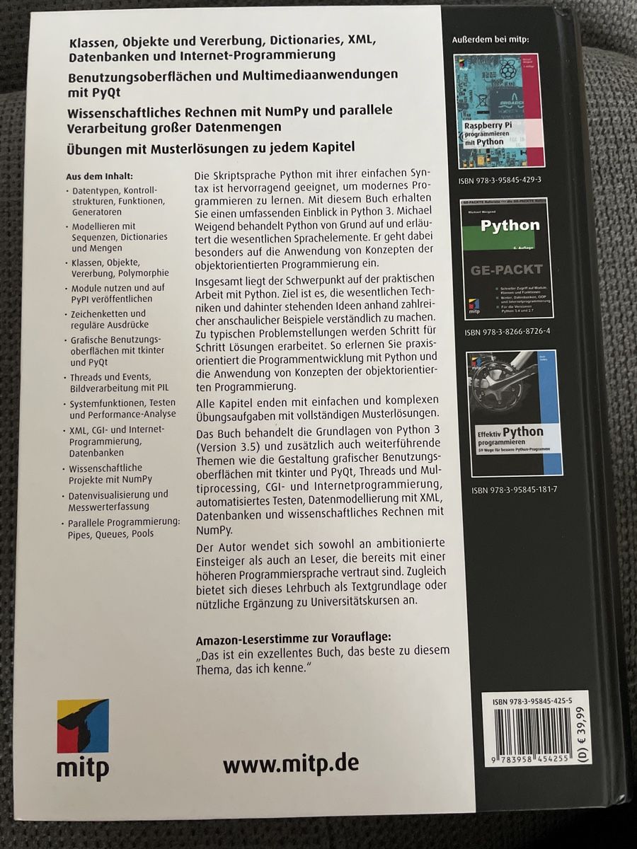 Bücher: Python 3 Praxisbuch, 6. Auflage, Michael Weigend – Neu (gemäss Beschreibung) aus Root D4 von dm96 1