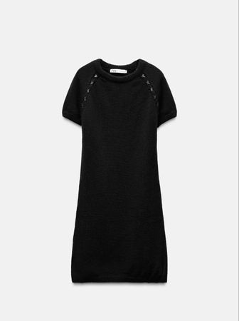 Zara MINI KNIT DRESS WITH STRAPS ON SHOULDERS