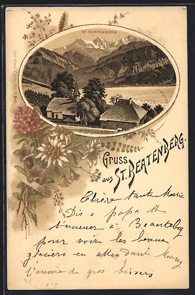 Cartoline postali: Litho St. Beatenberg, Teilansicht mit Se – Usato da Berlin venduto da bartko-reher