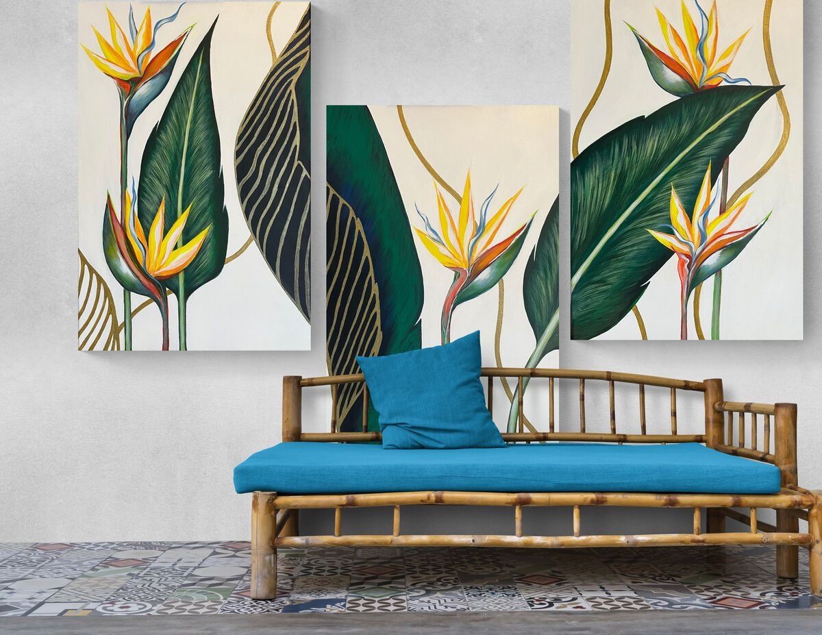 Gemälde: Malerei TRIPTYCHON „Paradiesvogel“ – Neu (gemäss Beschreibung) aus Reinach BL von art-inspiration.ch 4
