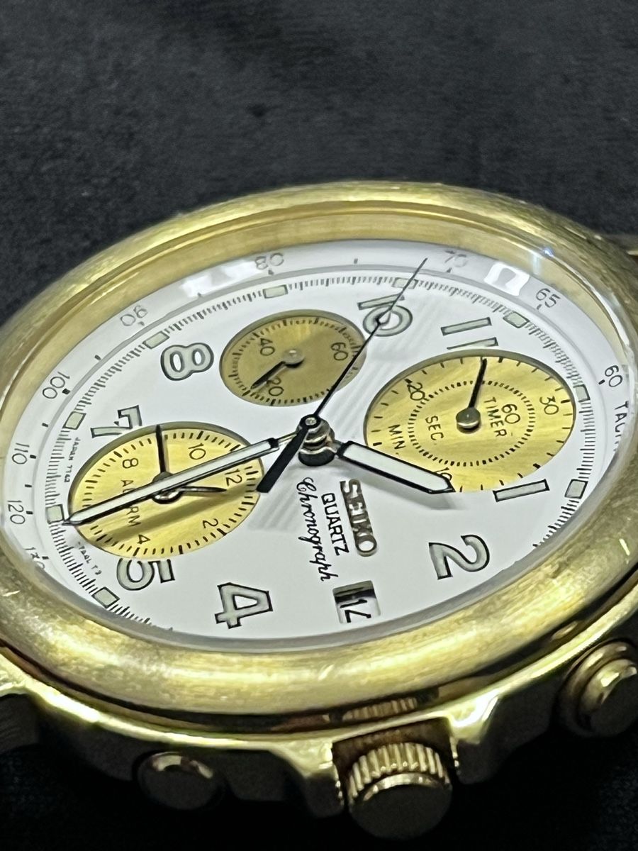 セイコー/SEIKO☆クロノグラフ/7T42☆メンズ☆クオーツ☆中古品 