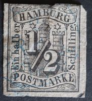 Hamburg MNr. 1 1/2 Schilling gestempelt