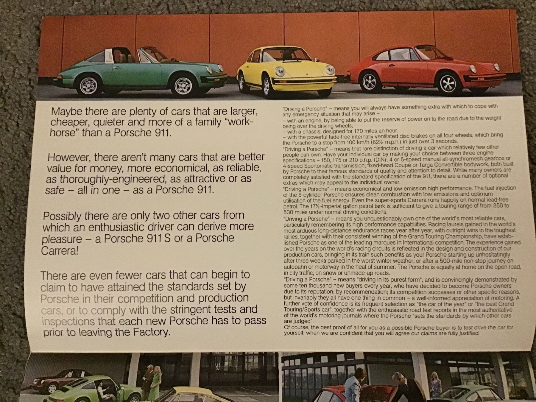Porsche Documenti: Porsche 911 Programm Faltprospekt englisch – Usato da Scherzingen venduto da Starseller62 1