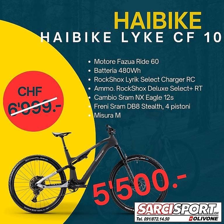 Haibike Biciclette: Haibike Lyke CF10 – Nuovo (secondo la descrizione) da Olivone venduto da SarciSport