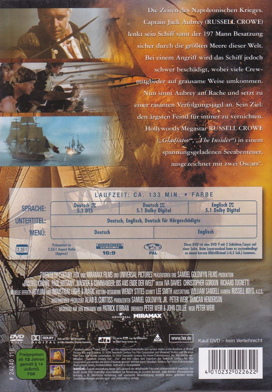 Tutti i DVDs: DVD ab Fr. 1.--, Master and Commander – Usato da Lausen venduto da Mondeo10628 1