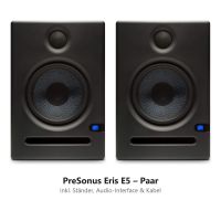 PreSonus Eris E5 Studiomonitore Paar + Ständer + UMC22