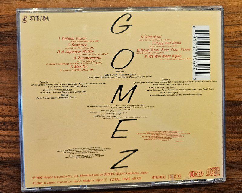 CD: CDs Jazz: Eddie Gomez, Chick Corea, Steve Gadd – Usato da Zürich venduto da phillyboy2007 1