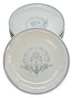 6 Assiettes plates CERNET LIMOGES motif floral bleu