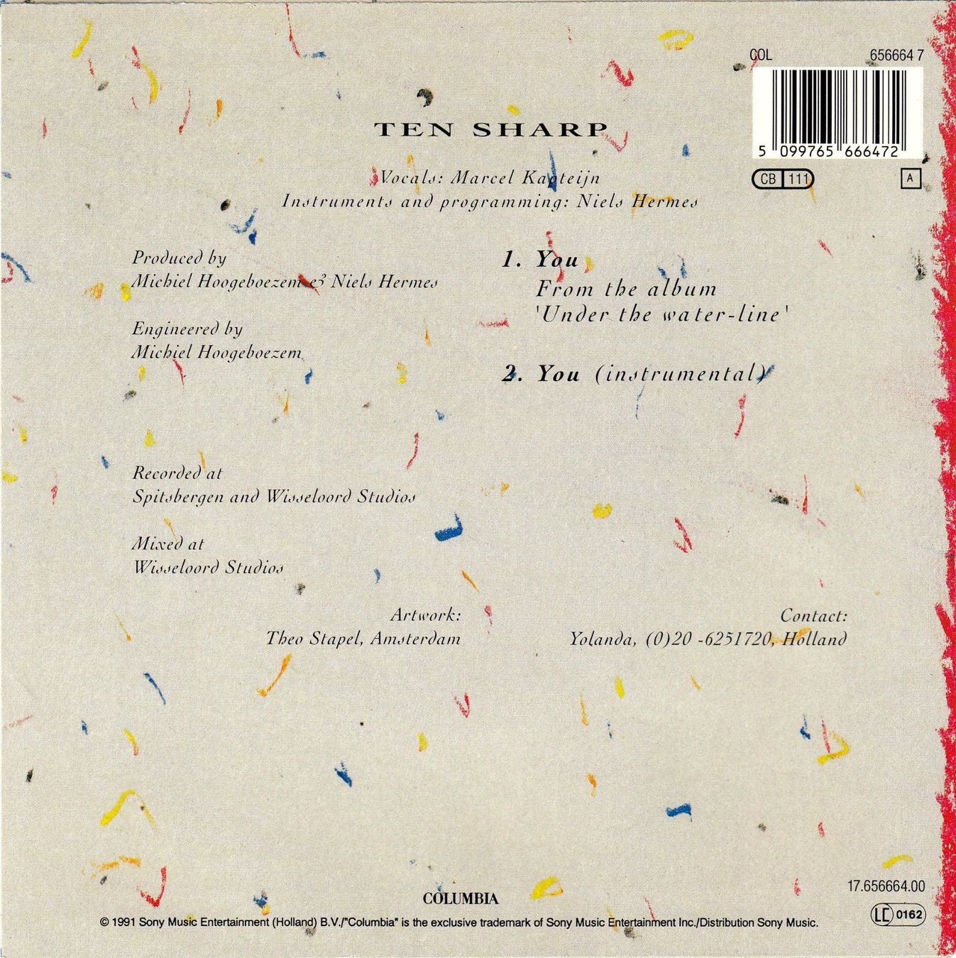 Schallplatten: Ten Sharp Vinyl Single von 1992 – Gebraucht aus Volketswil von Abcrecords 1