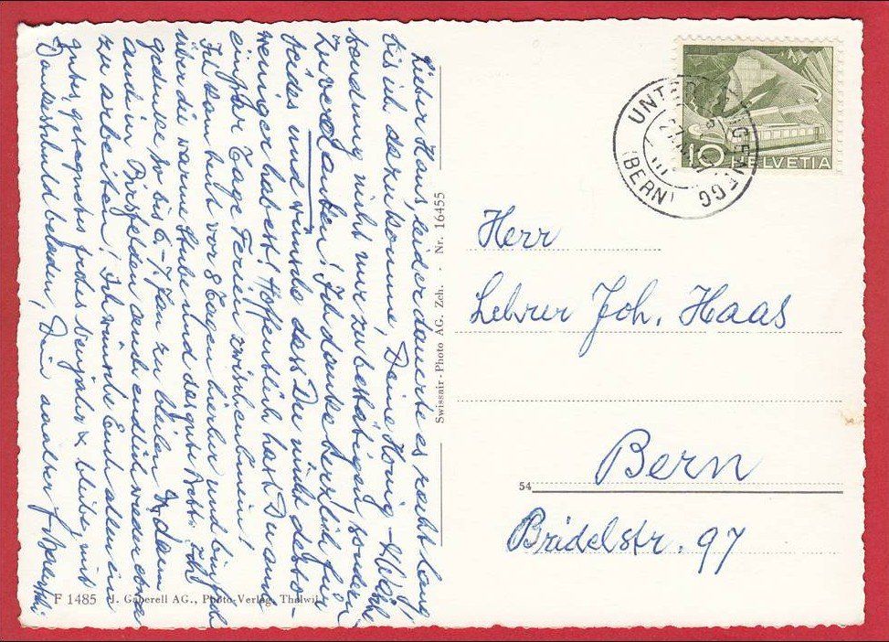 Cartoline postali: UNTERLANGENEGG, FLUGAUFNAHME, GROSSFORMAT – Usato da Grüningen venduto da Kartenlaube 1