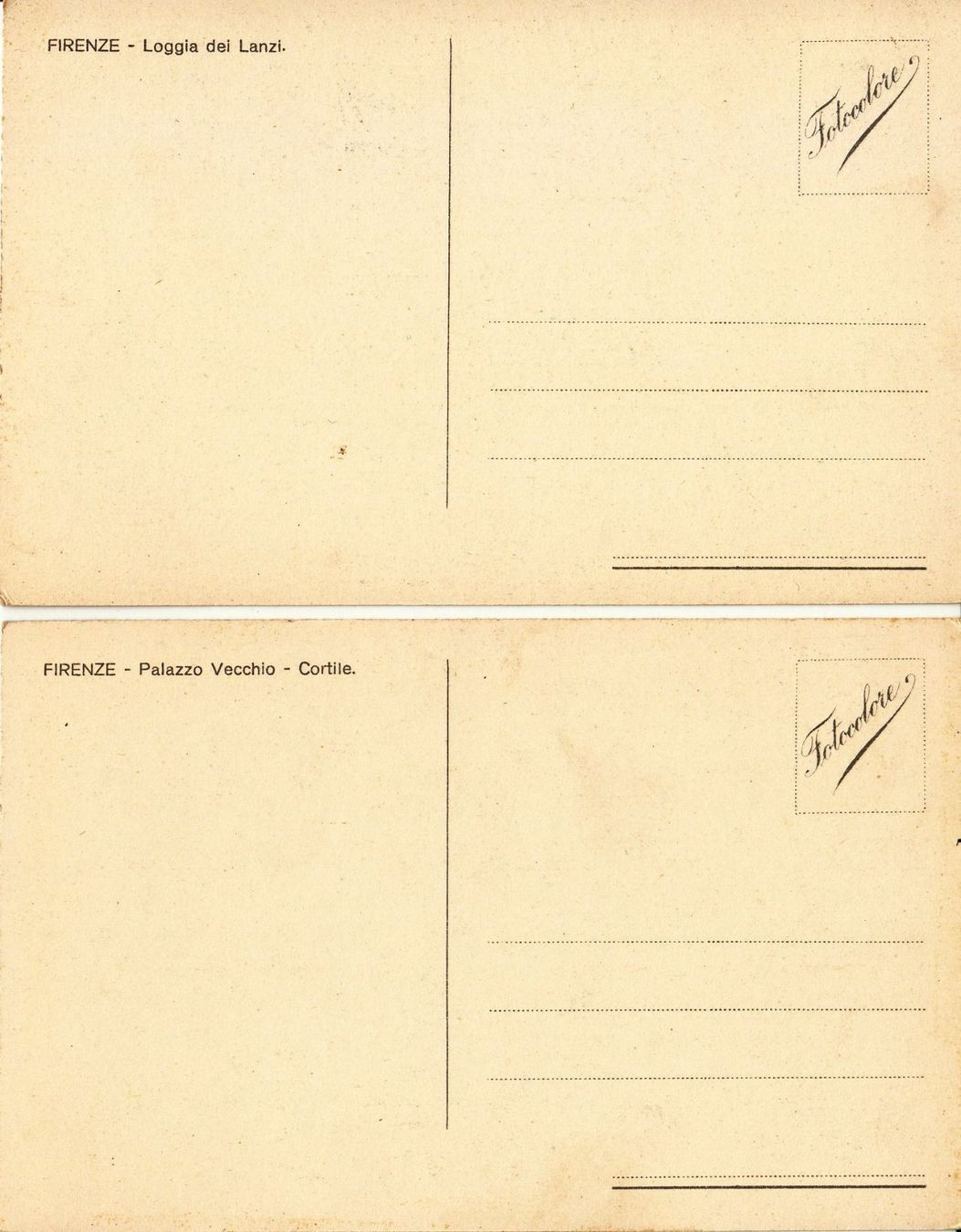 Cartoline postali: Firenze, 2 Stück, um 1930 – Usato da Bürglen TG venduto da StampGraf 1