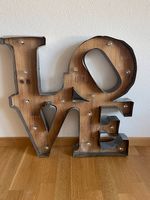 Love Letter Light - Holz mit Metallrahmen, inkl. Ersatzglühb
