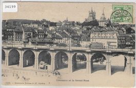 Lausanne et le Grand Pont - Tram animee