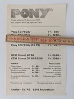 Prospekt Mofa Pony Preisliste Pony