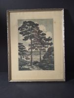 Vintage Max Fritzmann Origina l- Radierung mit Holzrahmen