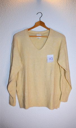 Weicher Damen Pullover, gelb, V-Ausschnitt, Gr. XS - Top!