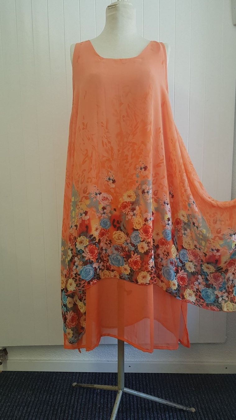 Kleider: Robe/tunique Mousseline Orange 48/52 – Neu und originalverpackt aus St-Imier von goodber 1