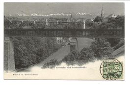 Bern - Stadt - alte Eisenbahn- und Kornhausbrücke - 1906