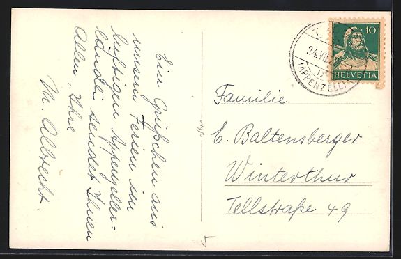 Cartoline postali: Trogen, Ortspartie mit Blick zur Kirche – Usato da Berlin venduto da bartko-reher 1