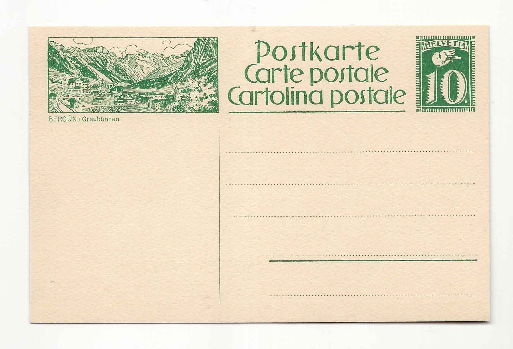 Tutti i francobolli: Bildpostkarte Bergün / Graubünden kc – Usato da Aarau venduto da fussball-fussball