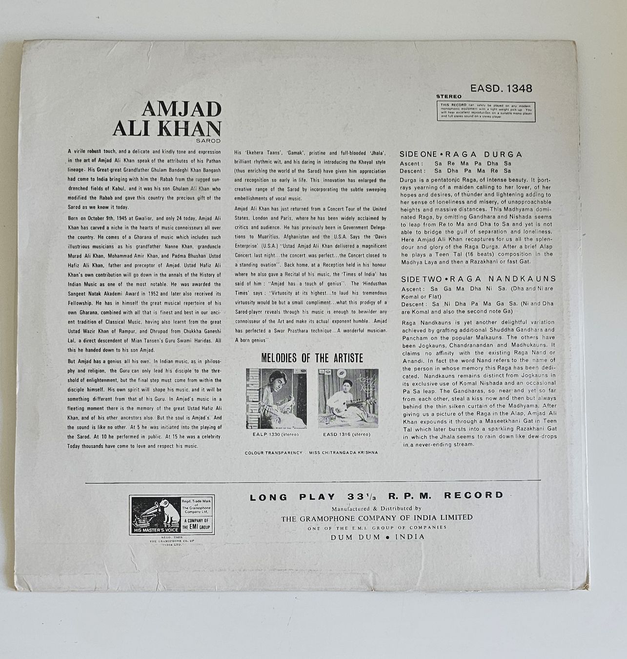 Dischi in vinile: Schallplatte, Amjad Ali Khan – Usato da Basel venduto da MichelFa 1