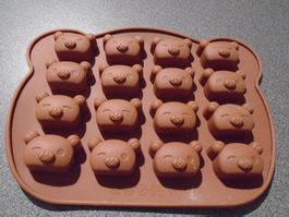 Silikonform Bärchen-Kopf, braun