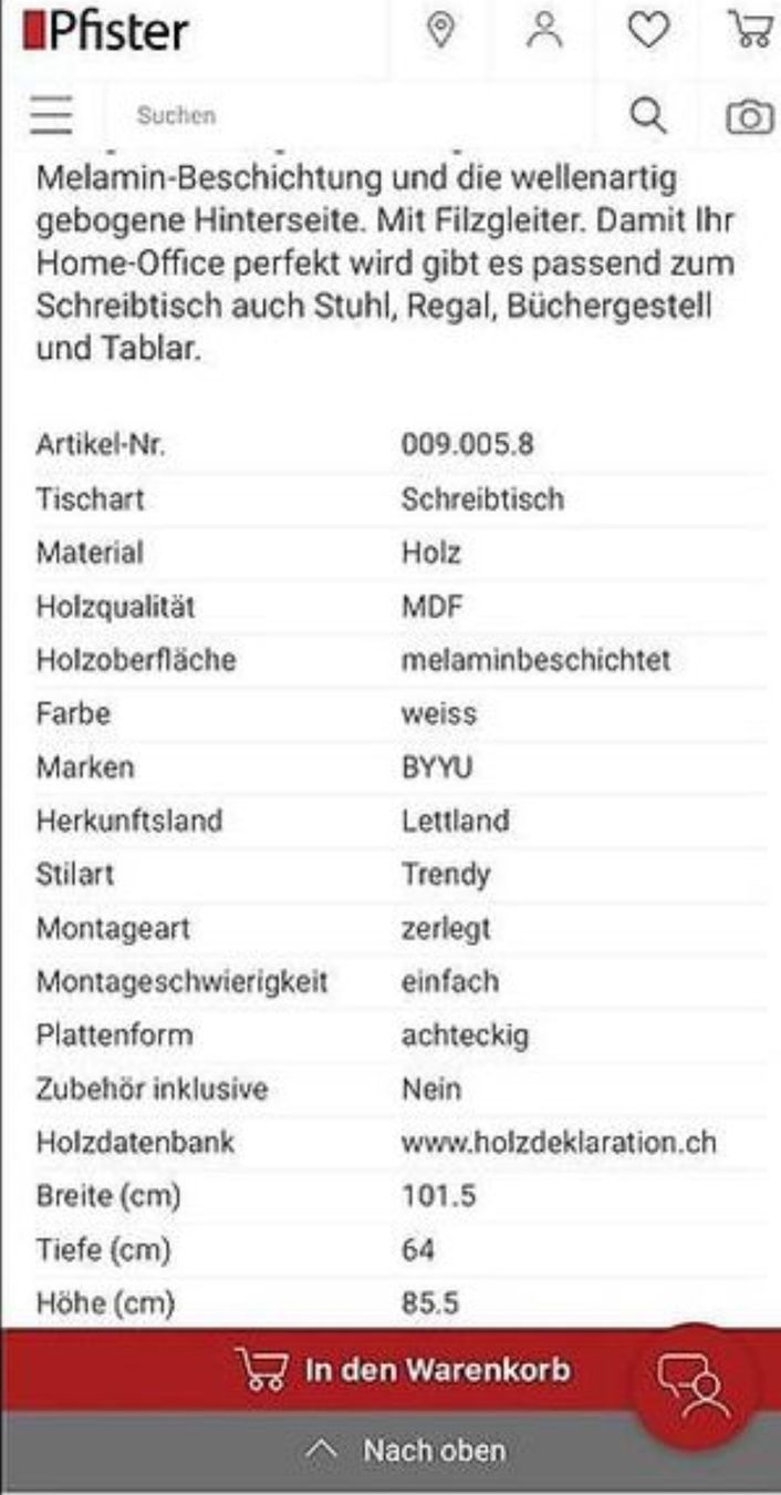 Pfister Scrivanie: Schreibtisch Möbel Pfister  – Usato da Bern venduto da Ghanem 2