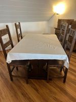 ZU VERSCHENKEN: Esstischgruppe Holz mit 4 Stühlen gebrauchte